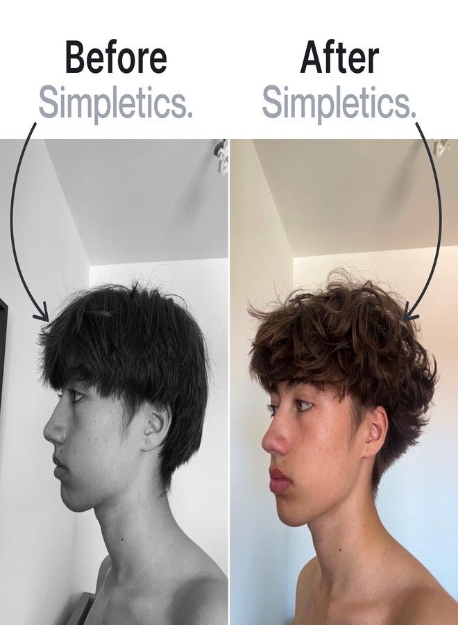 Simpletics بودرة تكثيف بسيطة - طبيعية بالكامل، تركيبة مغذية من 4 مكونات مع نشا الأرز - خالية من المواد الكيميائية - تعطي مظهرًا كثيفًا ومُعَالجًا ومطفأ للرجال والنساء (3 عبوات) - Image 2