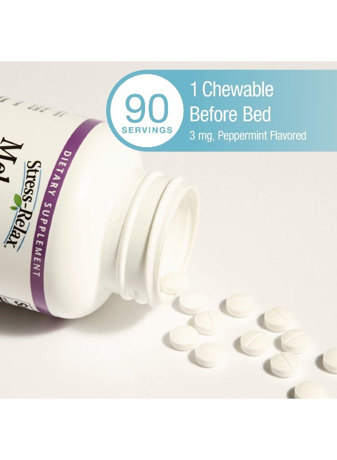 natural Factors Stress-Relax Melatonin 3 mg by Natural Factors, Natural Sleep Aid, Resets the Sleep-Wake Cycle, 90 chewable tablets (90 servings), Peppermint Flavor  - Image 5