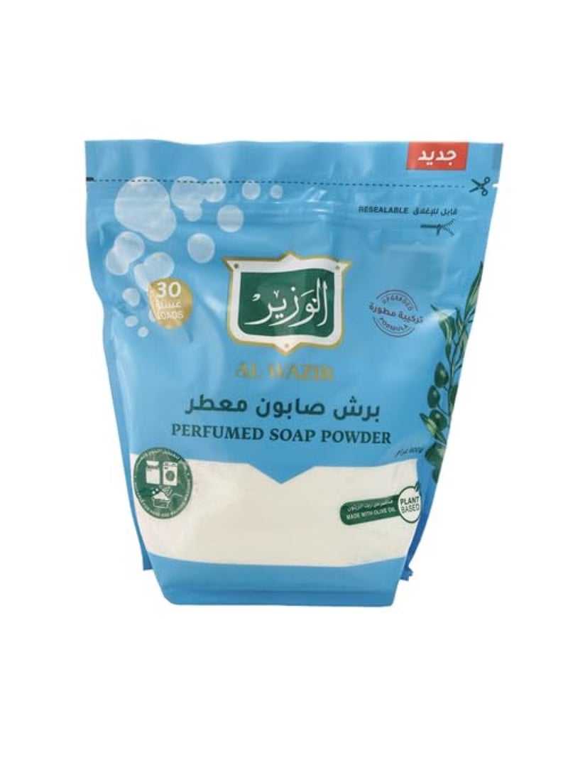 Al Wazir Perfumed Washing Soap Powder 900Gm   Upgraded Formula-Made With Olive Oil   For Hand  Automatic & Semi-Automatic Washing Machines - Image 2