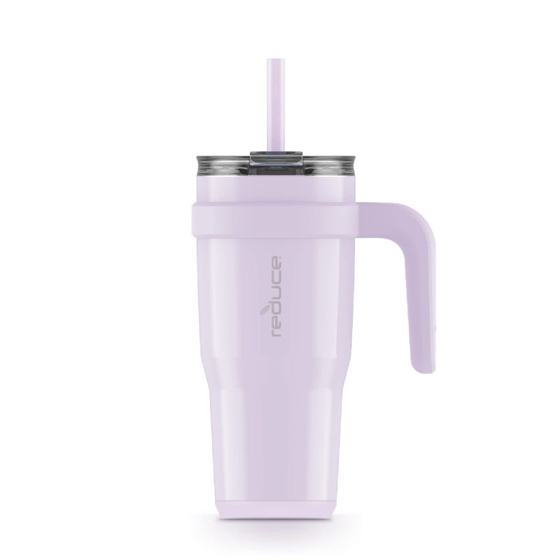 REDUCE 24 oz Stainless Steel Tumbler with Handle - Dual-Wall Vacuum Insulated Travel Mug  Sweat-Proof Lid & Reusable Straw - Keeps Drinks Cold for 24 Hrs  Fits Cupholders  Dishwasher Safe - Lilac Bud - Image 1