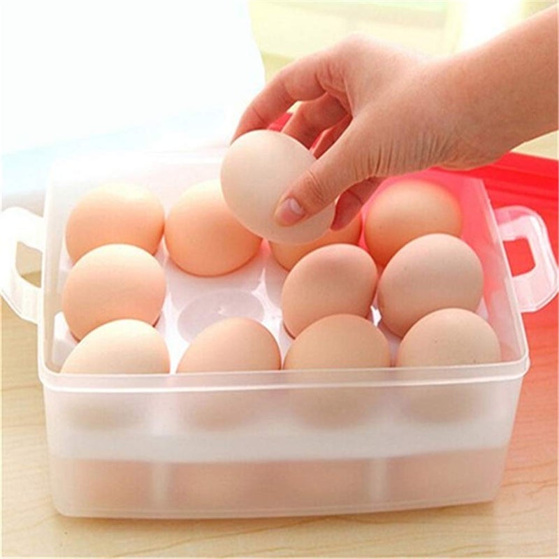 FLIPXEN Plastic Clear 24Eggs Storage Organizer for Kitchen Refrigerator - Image 3