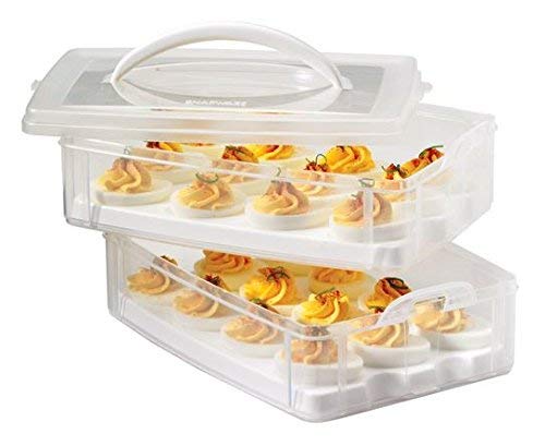 FLIPXEN Plastic Clear 24Eggs Storage Organizer for Kitchen Refrigerator - Image 2