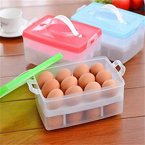 FLIPXEN Plastic Clear 24Eggs Storage Organizer for Kitchen Refrigerator - Image 5