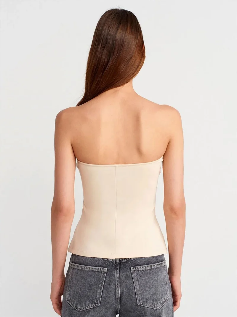 ديلفين Dilvin Strapless Slim-fit Bandeau Blouse