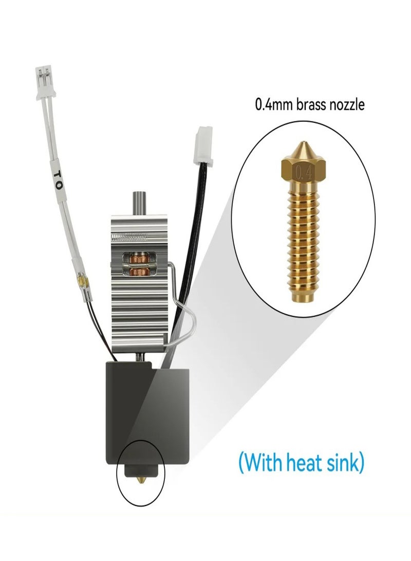 كوبرا طقم رأس طباعة Kobra 3 Hotend ثلاثي الأبعاد، 24 فولت 50 واط، مع فوهة نحاسية 0.4 مم، يدعم درجة حرارة عالية وسرعة عالية، ملحقات طابعة FDM ثلاثية الأبعاد - مع مشتت حراري - Image 5