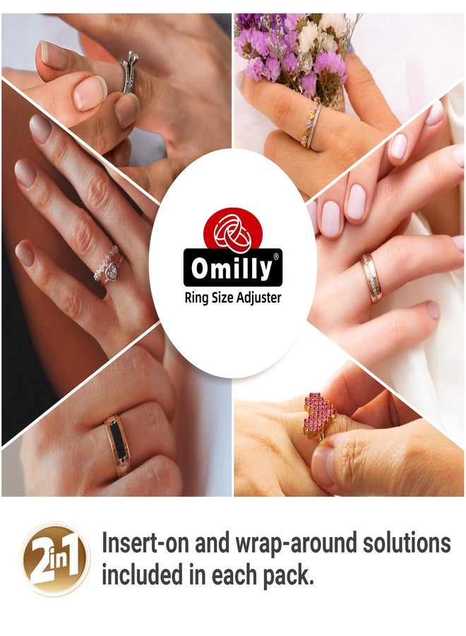 Omilly Ring Sizer Adjuster for Loose Rings - 16 Sizes, 2 Styles (Ring Spacers & Spiral), Invisible Ring Guards, Jewelry Fitter Resizer for Women & Men, Solve Ring Looseness (Transparent, Easy to Use) - Image 2