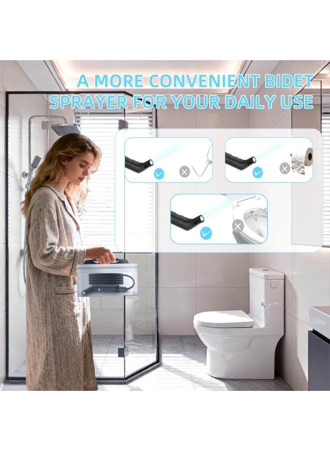 Yameem Portable Travel Bidet Shattaf 800mAh – 2.3L Water Tank Handheld Toilet Bidet Sprayer, 2-Speed Flow Control, 1.2M Long Hose, IPX6 Waterproof, Compact & Lightweight for Camping, Hiking & Personal Hygiene - Image 2