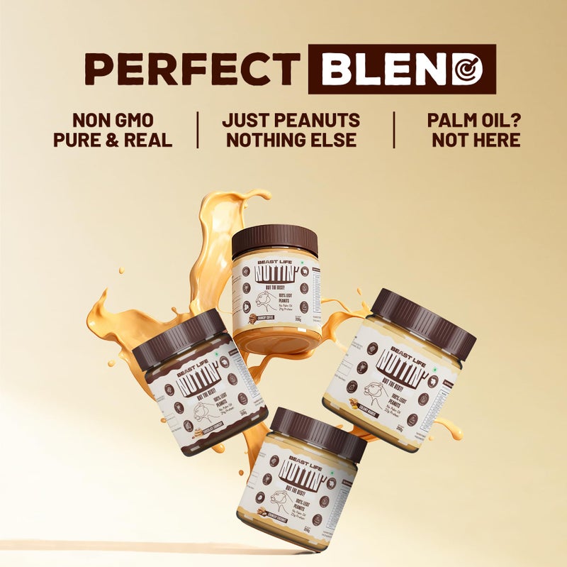BeastLife Crunch & Cream Peanut Butter Combo Box – 4 Flavors (Mango, Coconut, Coffee, Chocolate) | 24.5 G Protein | 350 gm Each | 100% Peanuts, High Protein | Zero Palm Oil | Non‑GMO Nut Butter | Fitness-Friendly Spread | Zero Cholesterol - Image 2