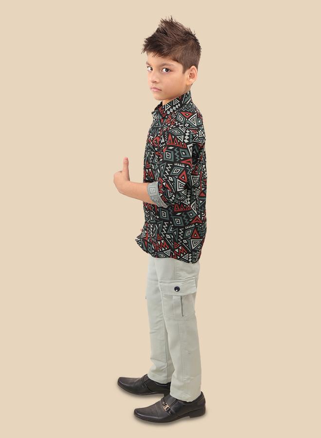 Ts Trends Ts Trends All-Over Print Long Sleeve Shirt and Pants Set  - Image 3