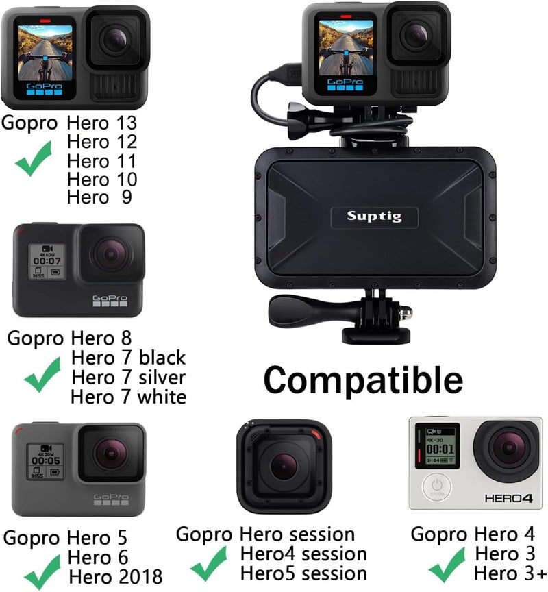 Suptig Portable Charger, 7800mAh Battery Pack Power Bank, Compatible for Gopro Hero 13 Hero 12 11 10 9 8 7 6 5 4 3 3+ Hero Session gopro max 2 DJI osmo AKASO Insta 360 Digital Camera Phone (Black) - Image 2