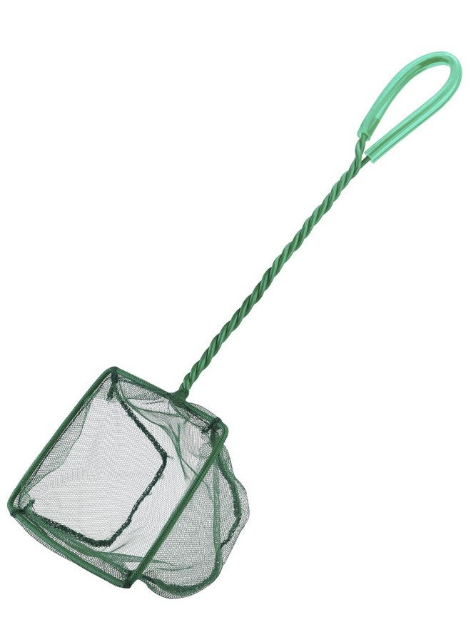 Pawfly 4 Inch Aquarium Fish Net with Braided Metal Handle Small Square Net with Soft Fine Mesh Sludge Food Residue Wastes Skimming Cleaning Net for Fish Tanks Small Koi Ponds and Pools - Image 1