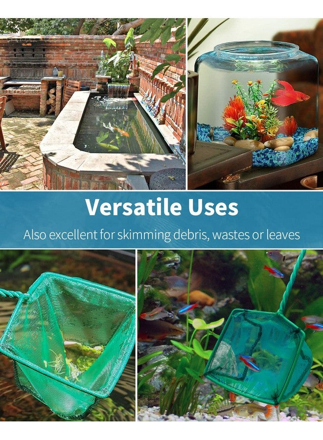 Pawfly 4 Inch Aquarium Fish Net with Braided Metal Handle Small Square Net with Soft Fine Mesh Sludge Food Residue Wastes Skimming Cleaning Net for Fish Tanks Small Koi Ponds and Pools - Image 5