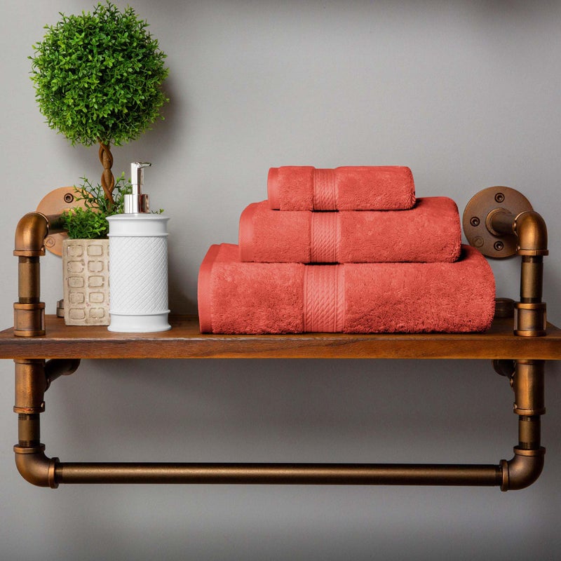 سوبيريور مجموعة مناشفات مصرية من مصري 3 قطعة تشمل 1 حمام 1 اليد 1 منشفة الوجه/مناشف فاخرة فاخرة فاخرة غسل - Image 1