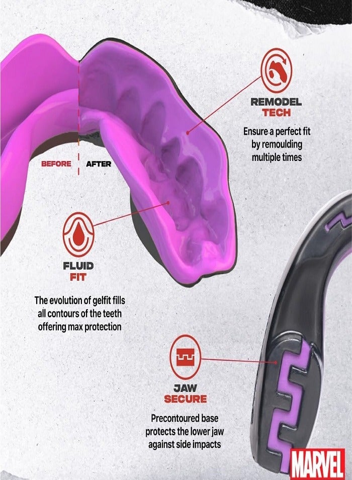 MARVEL Black Panther mouthguard Adult, Full contact for all sports including rugby, martial arts, boxing, ice hockey and all contact sports - Image 3