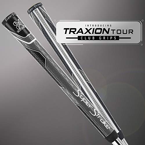 Super Stroke SuperStroke Traxion Tour Golf Club Grip, Standard, Advanced Surface Texture Improves Feedback and Tackiness and Even Hand Pressure, Black/Gray - Image 3