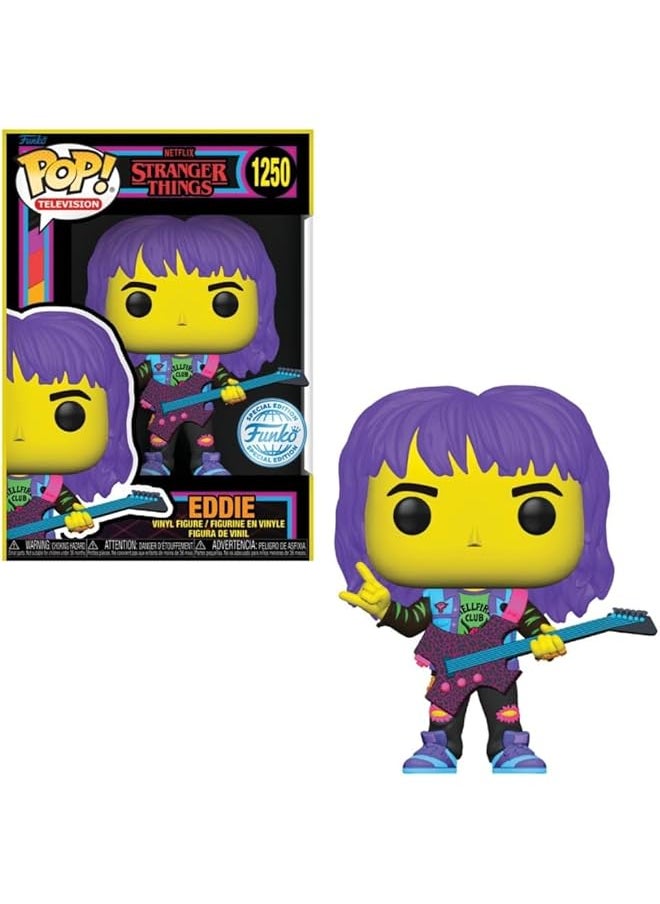Funko Pop! - Tv Stranger Things S4 Eddie With Guitar Blklt Exc Collectictible Toys 81548 - Image 1