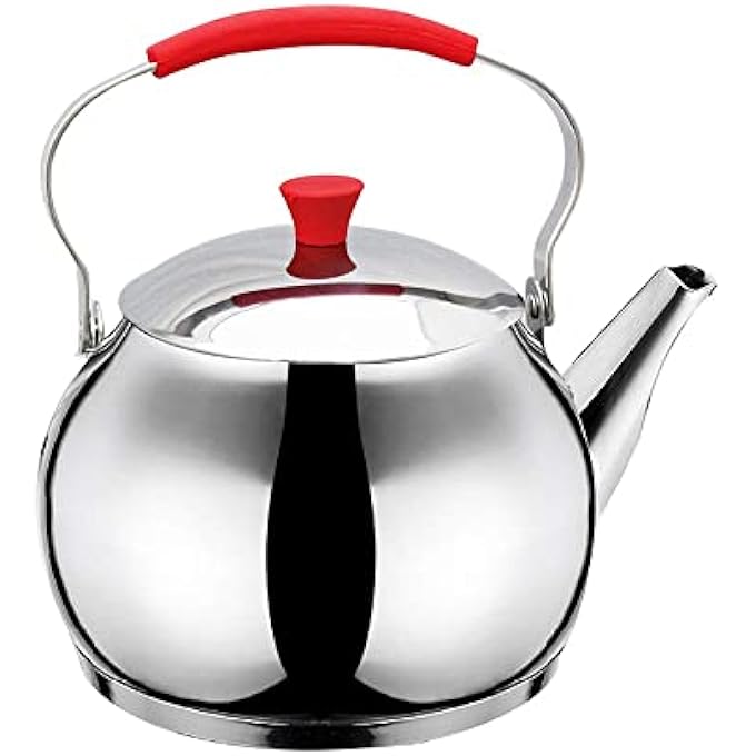 هاسيفير إبريق شاي من الفولاذ المقاوم للصدأ، غلاية شاي، غلاية شاي على الموقد، إبريق شاي بمقبض مقاوم للحرارة، مولانا 10 لتر - Image 1