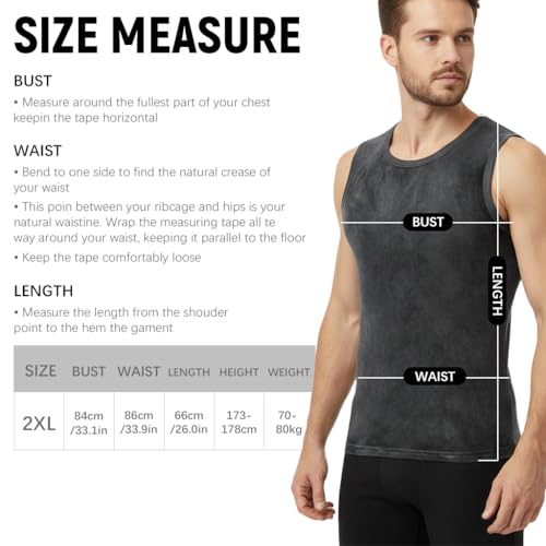GUSTAVE® Thermal Vest Top for Men Winter Thermal Fleece Lined Wide Strap Vest Thick Tank Top Winter Basic Warm Vest, 2XL - Image 2