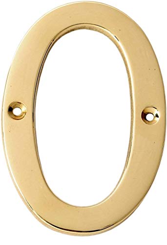 eSplanade 4 Brass House Hotel Door Number Plaque Numeric Numerical Digit 09 0 Zero - Image 1