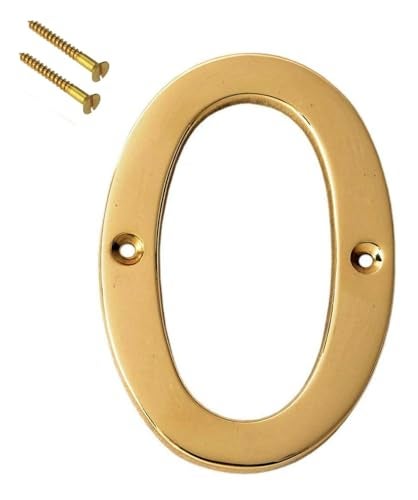 eSplanade 4 Brass House Hotel Door Number Plaque Numeric Numerical Digit 09 0 Zero - Image 3