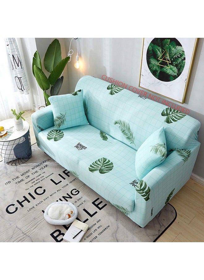 HOUSE OF QUIRK House of Quirk Universal Triple Seater Sofa Cover Big Elasticity Cover for Couch 140 GSM Sofa Slipcover (Sky Blue Fern, 185-230cm)  - Image 1