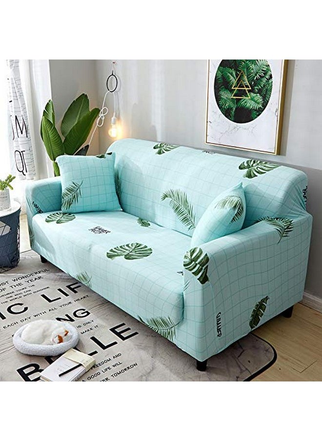 HOUSE OF QUIRK House of Quirk Universal Triple Seater Sofa Cover Big Elasticity Cover for Couch 140 GSM Sofa Slipcover (Sky Blue Fern, 185-230cm)  - Image 3