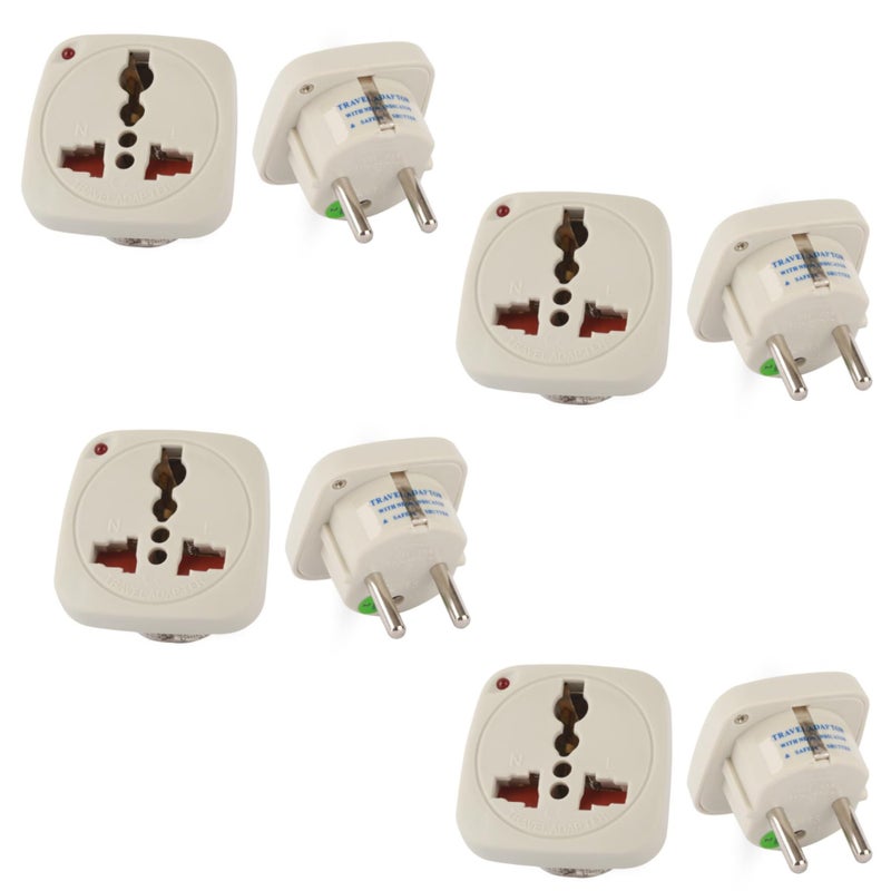 MANGO Multi Travel Adaptor Suchko To Universal Power Adapter UKUSAU to EU Converter With Shutter  Indicator PACK OF 4