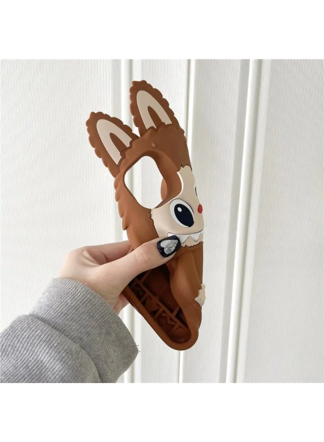 لابوبو جراب Labubu الناعم المصنوع من السيليكون لهاتف iPhone 16 Pro Max، جراب Monter ثلاثي الأبعاد مقاوم للانزلاق ومضاد للانزلاق، جراب رائع وجميل وفريد ​​من نوعه للأطفال والمراهقين - Image 3