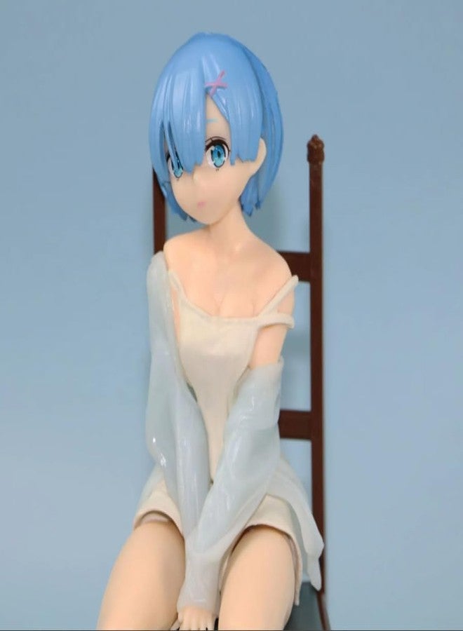 YOURKARTS.COM 17cm Anime Girl Figurine on Chair Blue Dress Character Showpiece | Cute Decoration for Tabletop, Office Desk or Bedroom Shelf | Trending Accessories 2025 - Image 4