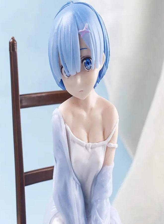YOURKARTS.COM 17cm Anime Girl Figurine on Chair Blue Dress Character Showpiece | Cute Decoration for Tabletop, Office Desk or Bedroom Shelf | Trending Accessories 2025 - Image 3