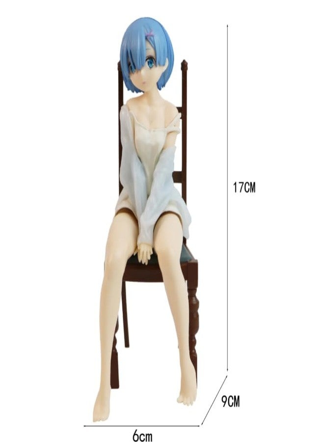 YOURKARTS.COM 17cm Anime Girl Figurine on Chair Blue Dress Character Showpiece | Cute Decoration for Tabletop, Office Desk or Bedroom Shelf | Trending Accessories 2025 - Image 5