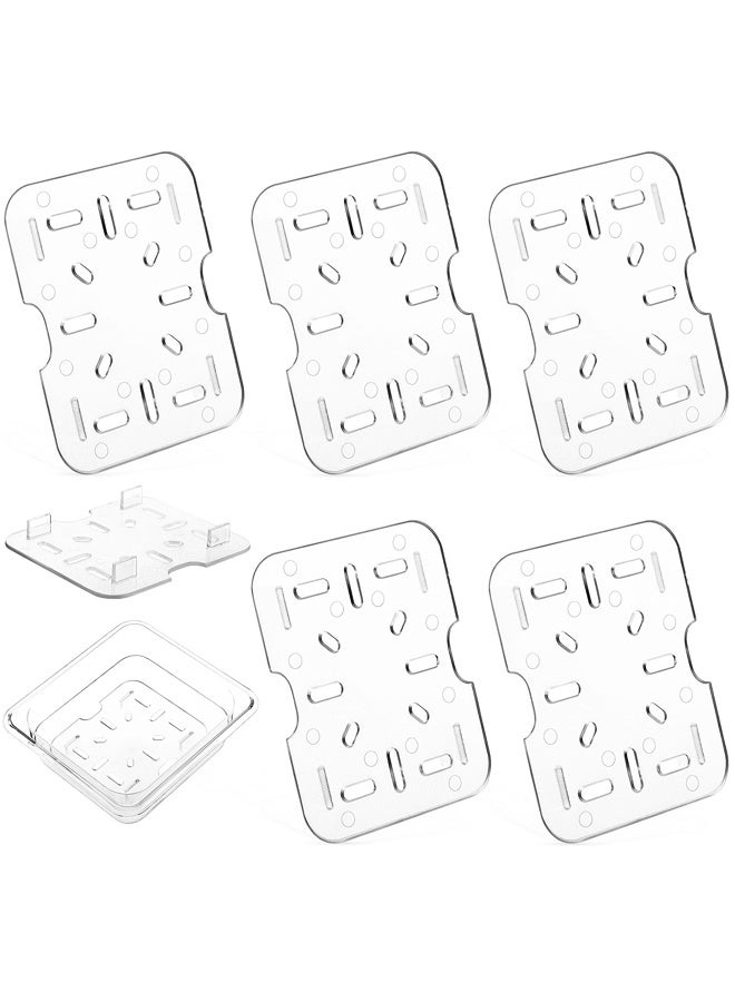6 Pcs Plastic Drain Shelf for Size Food Pan Clear Plastic Grate Acrylic Food Drain Trays for Kitchen Restaurant Hotel (1/6) - Image 1