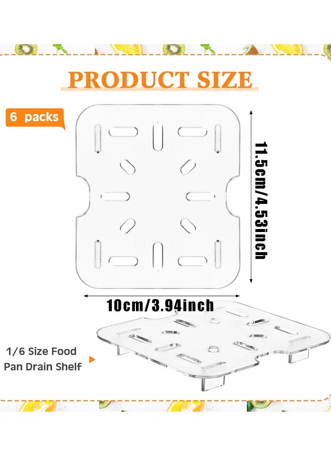 6 Pcs Plastic Drain Shelf for Size Food Pan Clear Plastic Grate Acrylic Food Drain Trays for Kitchen Restaurant Hotel (1/6) - Image 2