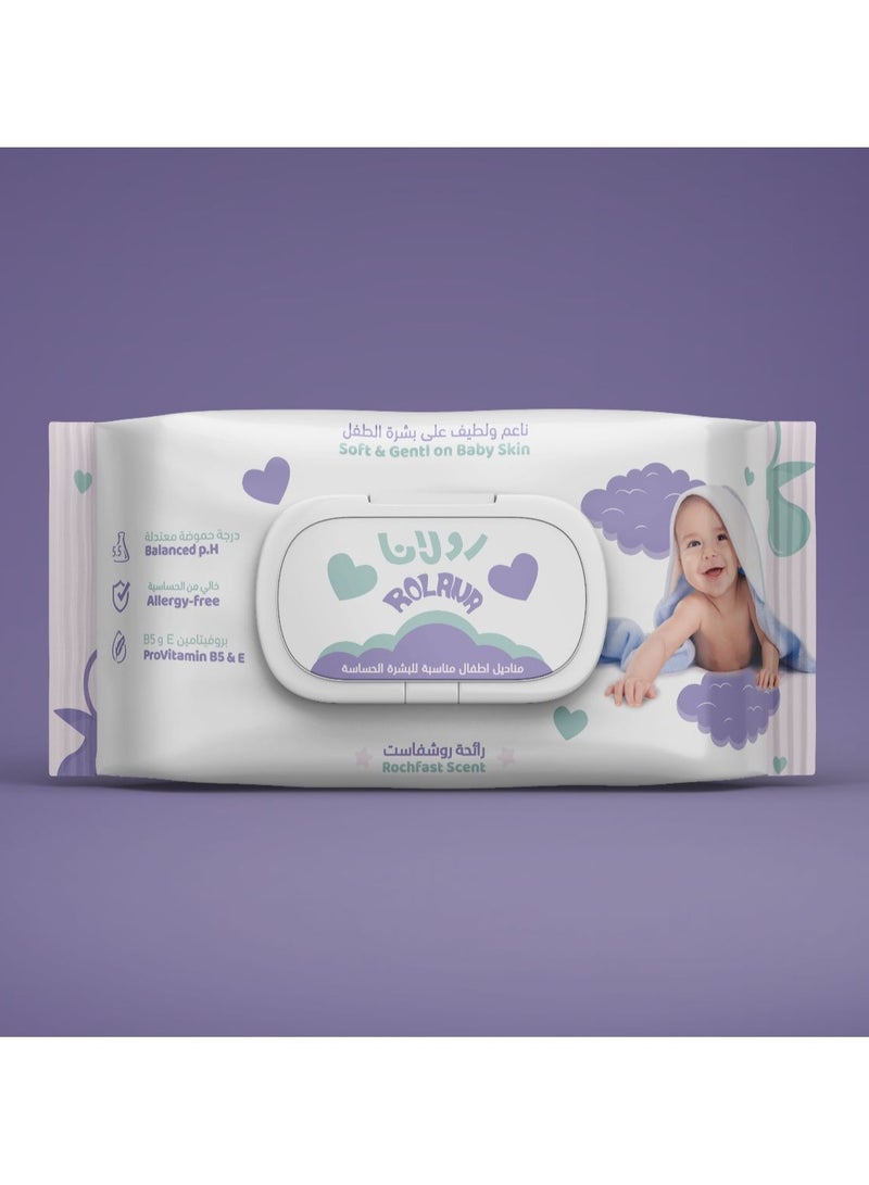 Wet baby wipes suitable for the skin, 120 wipes