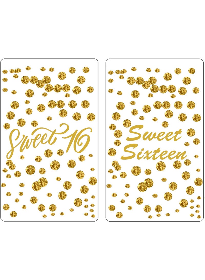 RokAPary Gold 16th Birthday Miniatures Candy Bar Wrapper Set of 60 Sweet 16 Mini Candy Bar Stickers Sweet Sixteen Party Favors Candy Not Included Made in USA  - Image 2