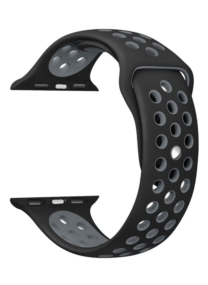 PROMASS - Dot Pattern Replacement Band For Apple iWatch Series 5/4/3/2/1 38-40mm Black/Cool Grey - Image 1