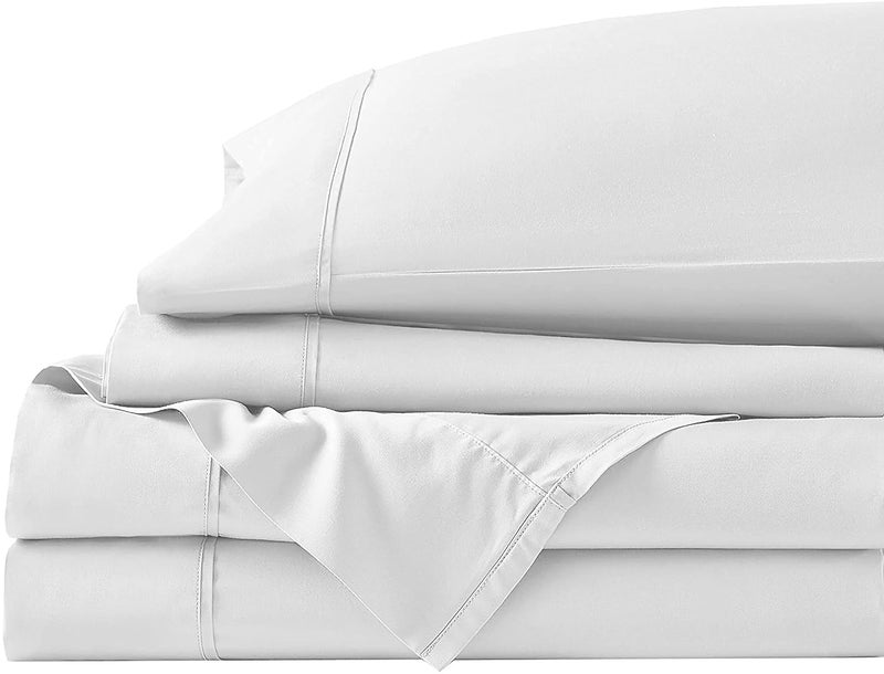 Filbert Platinum Premium Collection Egyptian Cotton Bedsheet 400TC White Bedsheet with 2 Pillow Covers Double Bed - Image 3