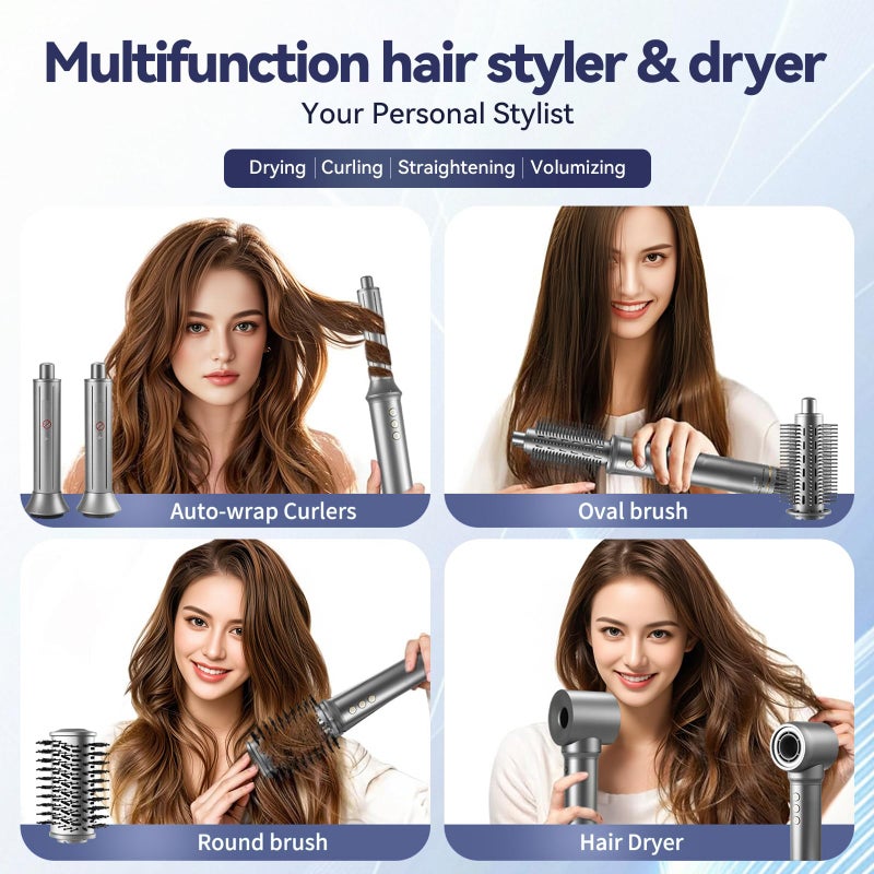 SIGBOT 5 in 1 Hair Dryer Brush Setï¼ŒProfessional Blow Dryer Brush,High-Speed Hot Air Styler Wrap for Women,Multi Stylers - Volumize,Curl,Straighten,Frizz-Free,No Heat Damage - Image 2