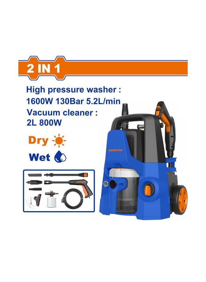 وادفو ماكينة غسيل ضغط عالى 2 في 1 مع خزان صابون ومكنسة كهربائية - Image 1