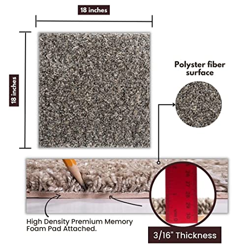 SMART SQUARES THE SIMPLE FLOORING SOLUTION Smart Squares in A Snap Premium Made in The USA Carpet Tiles 18x18 Inch, Soft Padded, Seamless Appearance, Peel and Stick for Easy DIY Installation (10 Tiles - 22.5 Sq Ft, 783 Ironside) - Image 2