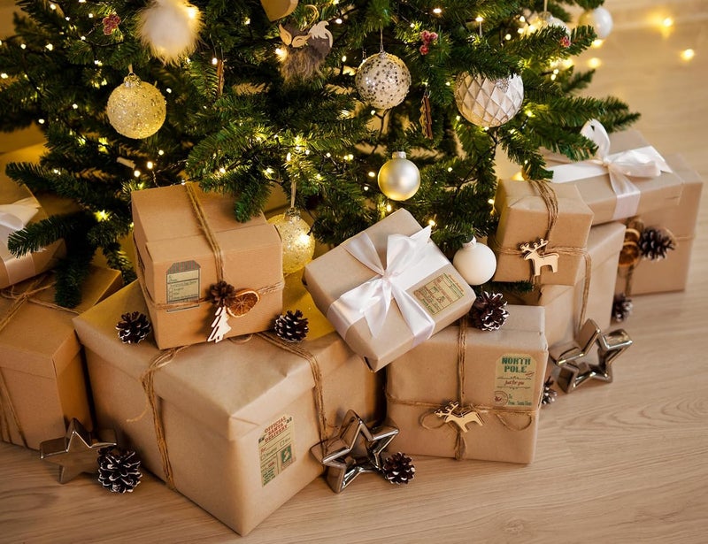 InStockLabels.com Natural Kraft from Santa Claus Gift Tag Stickers – 2 x 3 Inch Holiday Labels, Roll of 100 – Rustic Christmas Tags for Wrapping Presents, Made in The USA - Image 3