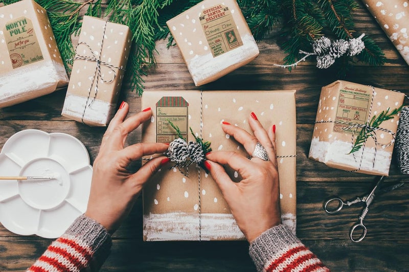 InStockLabels.com Natural Kraft from Santa Claus Gift Tag Stickers – 2 x 3 Inch Holiday Labels, Roll of 100 – Rustic Christmas Tags for Wrapping Presents, Made in The USA - Image 4