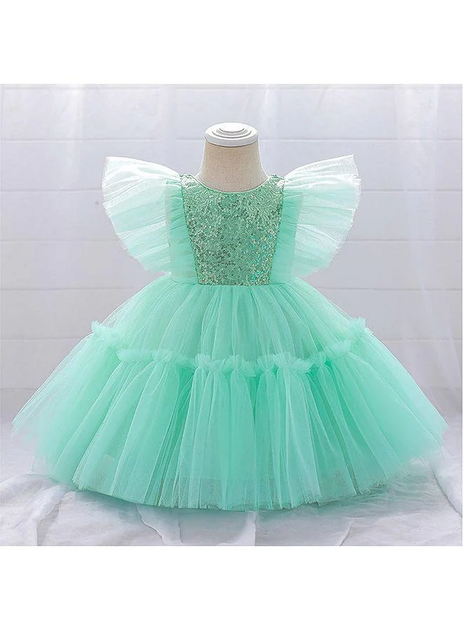 Mark & Mia Mark & Mia Sequin Sparkle Embroidered Bow Detailing Party Dress - Green