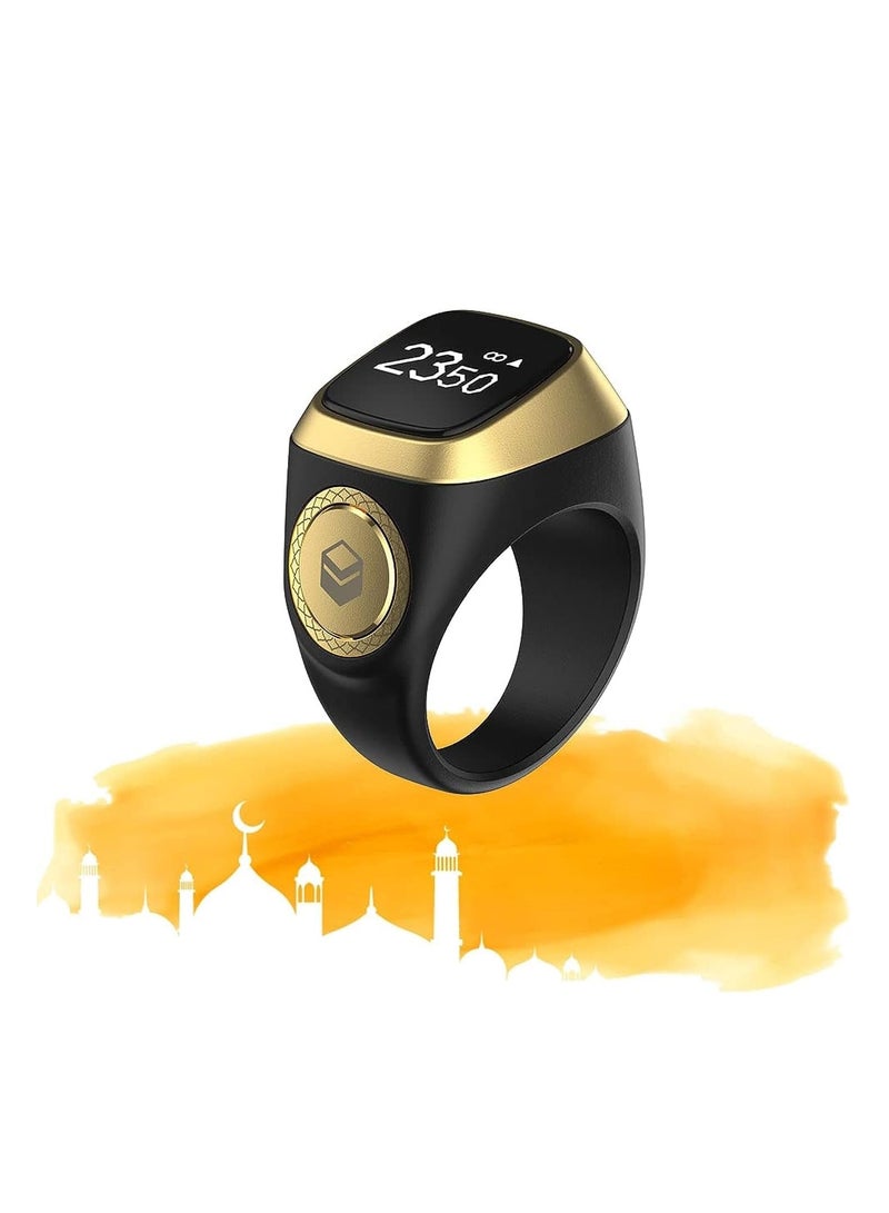 iQIBLA Smart Tasbih Zikr Ring Lite 18 MM BLACK - Image 1