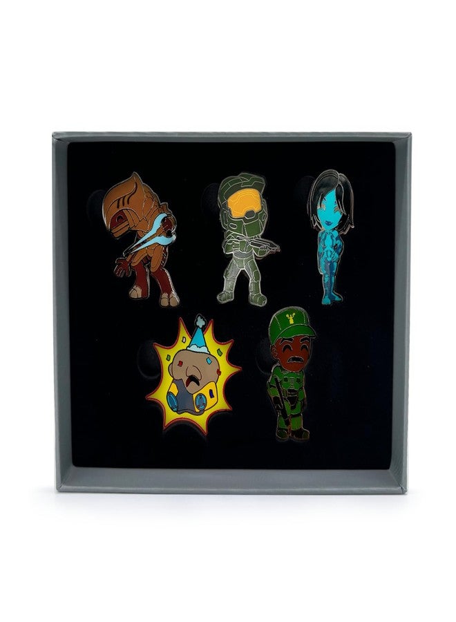 يوتوز مجموعة Youtooz المكونة من 5 دبابيس مينا هالو مقاس 2 بوصة مع ماستر تشيف وكورتانا - هدية هالو للاعبين - Image 3