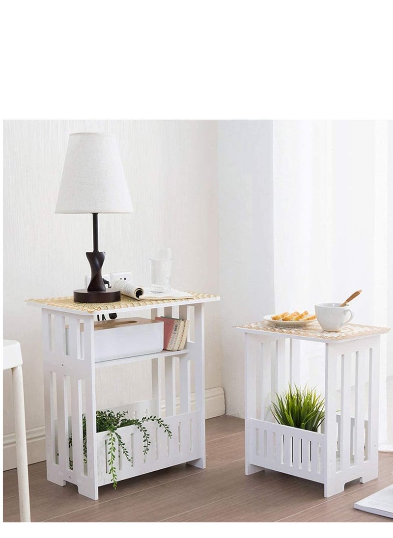 Generic FFD Square Coffee Table -Multi-Functional Small Side Table, Nightstand with Storage Shelf, Perfect for Bedroom, Living Room, and Bedside  - Image 5
