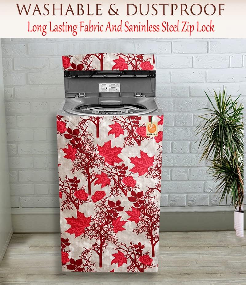KANUSHI Industries® Washable & Dustproof Top Load Fully Automatic Washing Machine Cover (Suitable for 6 Kg, 6.5 kg, 7 kg, 7.5 kg) (Maroon-SHUB-TOP-Load-Fully) - Image 2