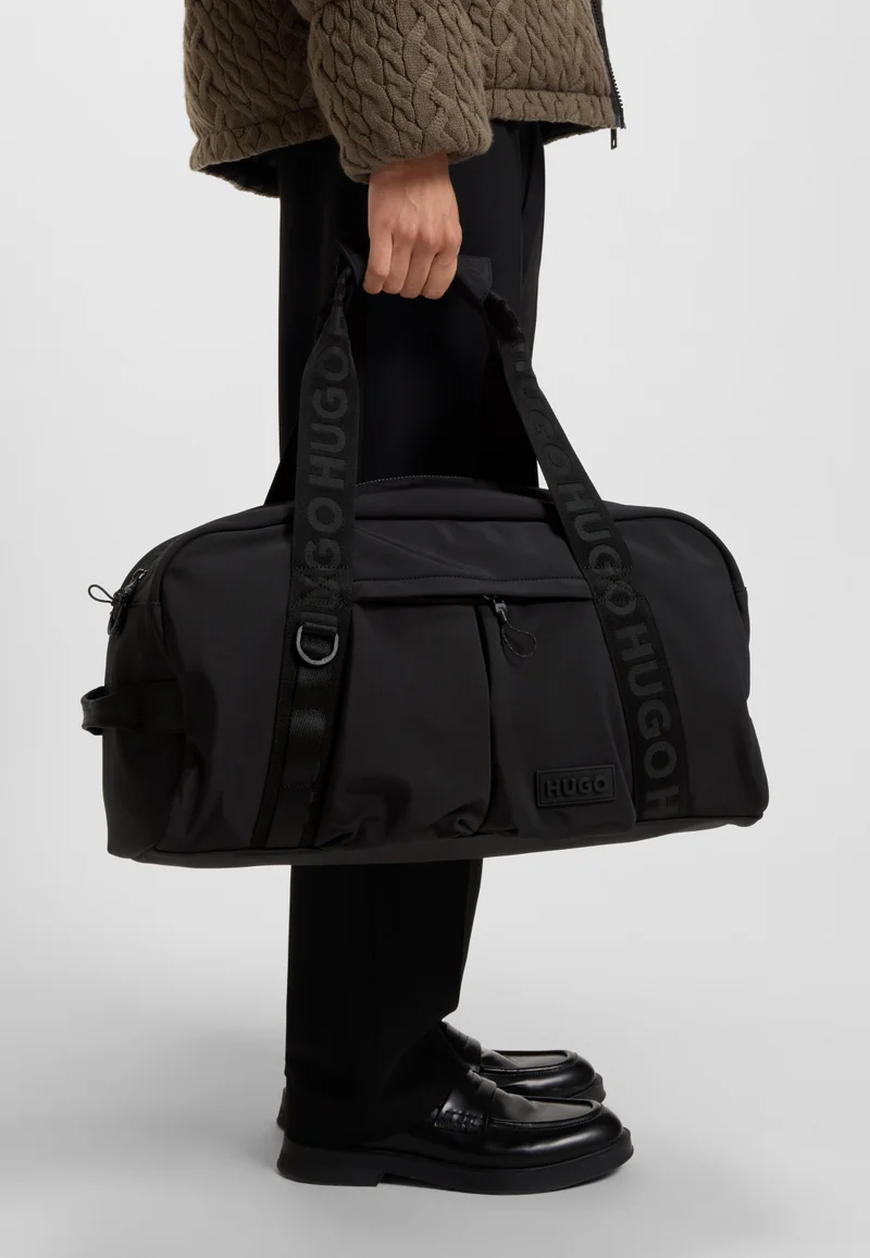 HUGO Black Lightweight holdall with 3D logo patch for Men | Best Price UAE