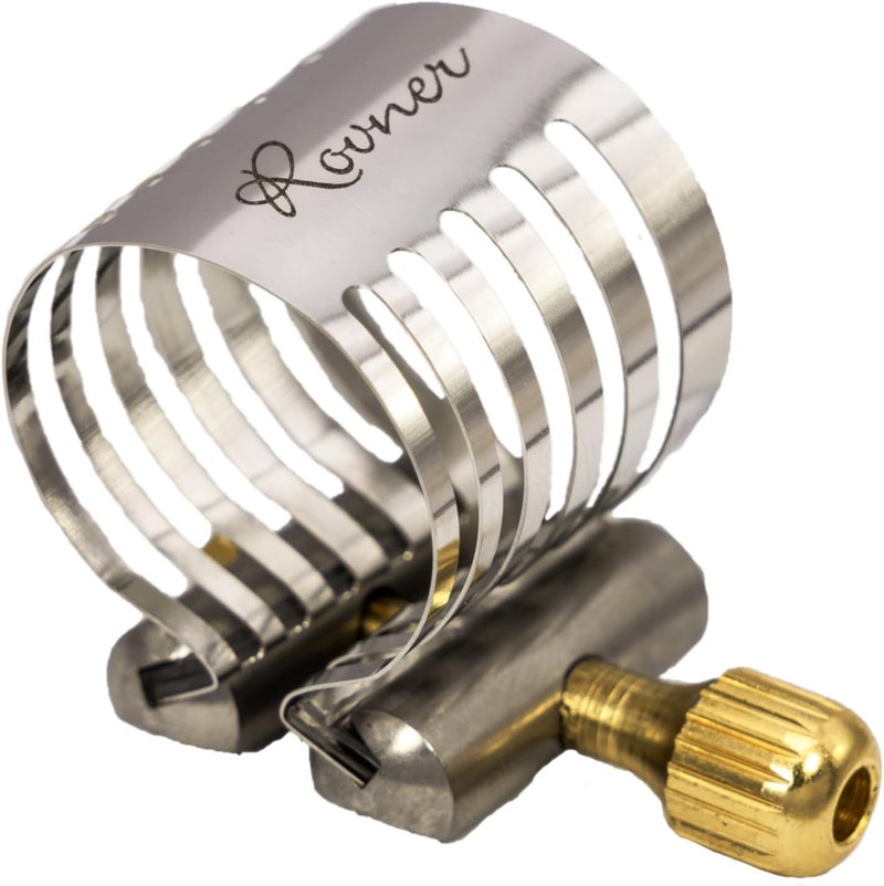 Rovner Ligature & Plastic Cap for Tenor Standard Saxophone - Platinum Ligature for Hard Rubber Mouthpiece (P-2R) - Image 1