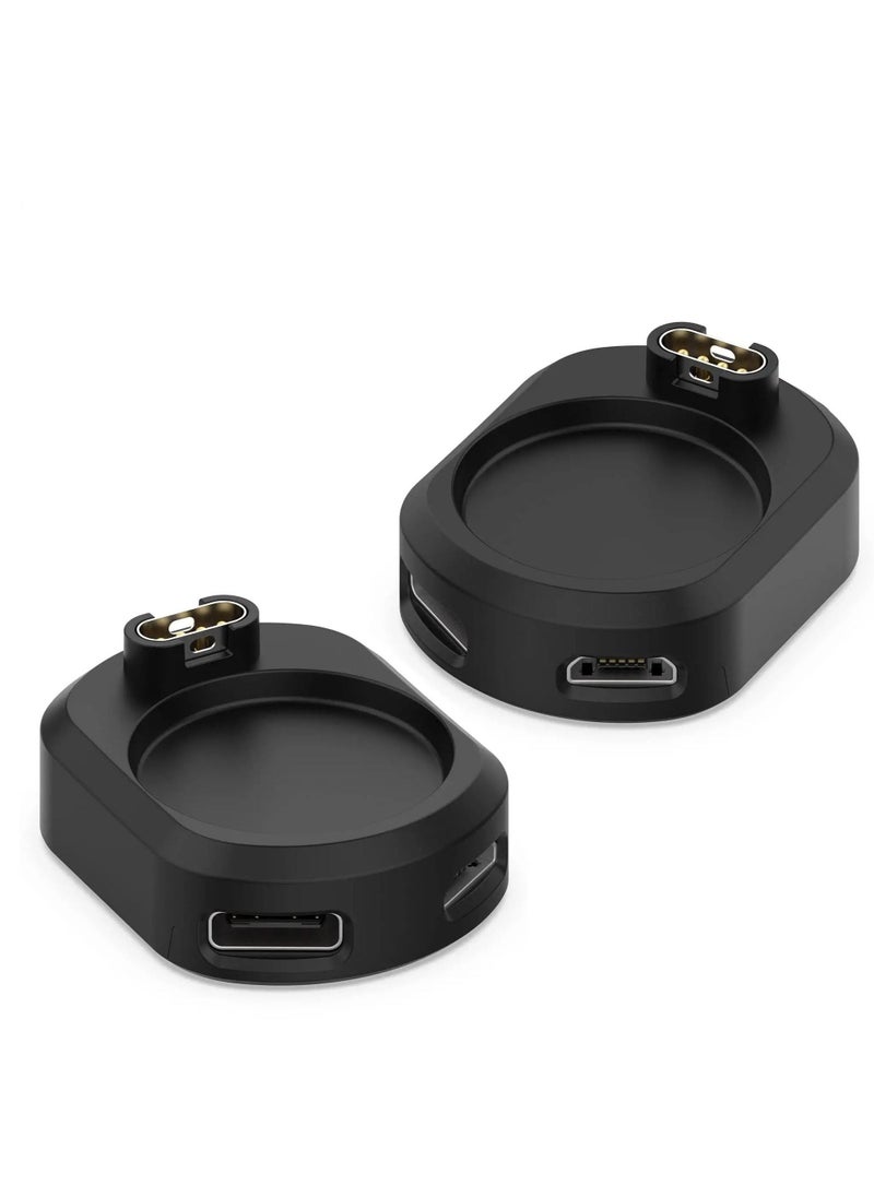 Captaintech USB C& Micro Female to Garmin Watch Charger Connector Male, Charging Adapter Accessories for Garmin Fenix 7 7X 5s 6 6X/Instinct 2/Venu/Vivoactive 4/Forerunner 955 255 255s, 2pcs  - Image 1